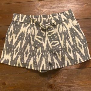 J Crew Navy Ikat Tie Waist Shorts